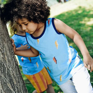 NWT Moromini kids organic design Sweden tank top “Summer Sky”